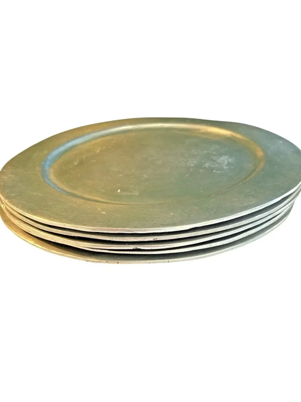 Vintage Aluminum Hammered Rustic Style Dinner Plates  11